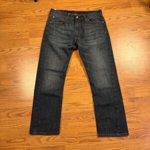 Levis 513 Slim Straight Jeans Mens 34x30 Dark Wash Blue Denim 08513-0582